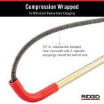 RIDGID K-3 Ultra Flexible Toilet Auger with Unclogging 3 ft. Snake and Integrated Bulb Head, Plumbing Toilet Snake for Drain (59787)