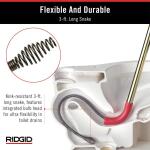 RIDGID K-3 Ultra Flexible Toilet Auger with Unclogging 3 ft. Snake and Integrated Bulb Head, Plumbing Toilet Snake for Drain (59787)