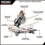 RIDGID 15 Amp 10 Inch Corded Dual Bevel Miter Saw with LED Cut Line Indicator