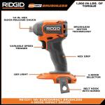 RIDGID 18V SubCompact Brushless 2-Tool Combo Kit with Drill/Driver, Impact Driver, (2) 2.0 Ah Batteries, Charger, and Tool Bag (R97801)