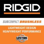 RIDGID 18V SubCompact Brushless 2-Tool Combo Kit with Drill/Driver, Impact Driver, (2) 2.0 Ah Batteries, Charger, and Tool Bag (R97801)