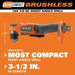 Ridgid SubCompact 18V Brushless Cordless Right Angle Drill, 3/8-inch (Tool Only)