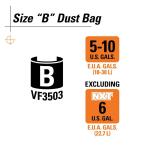 RIDGID High-Eff. Wet Dry Vacuum Dry Pick-up Only Dust Bags for Select 5-10 Gallon RIDGID Vacs, except HD0600, Size B 2-Pack (VF3503)