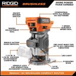 RIDGID 18V R860444 Brushless Cordless Compact Router (Tool Only) (R860444B)