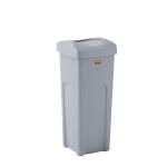 Rubbermaid Commercial Products Untouchable 23 Gal. Square Trash Can with Lid, Grey, for Offices, Warehouses, Classrooms, and Restaurants (Indoor/Outdoor)(2143862)