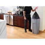 Rubbermaid Commercial Products Untouchable 23 Gal. Square Trash Can with Lid, Grey, for Offices, Warehouses, Classrooms, and Restaurants (Indoor/Outdoor)(2143862)