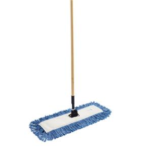 Rubbermaid Commercial Products 24 in. Blended Dust Flat Mop with Wood Handle (1887082)