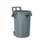 Rubbermaid Commercial Products Brute 32 Gal. Grey Round Trash Can with Vented Wheels (2179402)