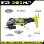 RYOBI ONE+ HP 18V Brushless Cordless 4-1/2 in. Angle Grinder (Tool Only) (PBLAG02B)