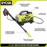 RYOBI Cold Water Corded Electric Pressure Washer, 1800 PSI, 1.2 GPM