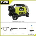 RYOBI Cold Water Wheeled Corded Electric Pressure Washer, 1900 PSI, 1.2 GPM