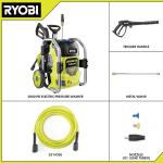 RYOBI Cold Water Corded Electric Pressure Washer, 2000 PSI, 1.2 GPM