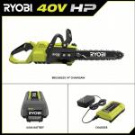 RYOBI 40V HP Brushless 14 in. Battery Chainsaw with 4.0 Ah Battery and Charger (RY405100)