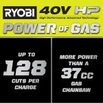 RYOBI 40V HP Brushless 14 in. Battery Chainsaw with 4.0 Ah Battery and Charger (RY405100)