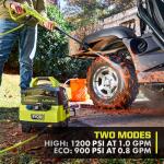 RYOBI 40V Cordless Cold Water Electric Pressure Washer, 1200 PSI, 1.0 GPM (Tool Only)