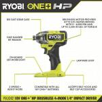 Ryobi ONE+ HP 18V Brushless Cordless 1/4 in. Impact Driver (Tool Only) with 4 Modes