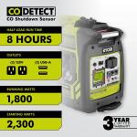 RYOBI 2300 Watt Recoil Start Bluetooth Super Quiet Gasoline Powered Digital Inverter Generator with CO Shutdown Sensor