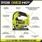 RYOBI ONE+ HP 18V Brushless Cordless Jig Saw (Tool Only) (PBLJS01B)