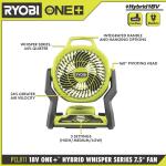 RYOBI ONE+ 18V Cordless Hybrid WHISPER SERIES 7-1/2 in. Fan (Tool Only) (PCL811B)