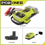 RYOBI ONE+ 18V Cordless 1600A Jump Starter with LED Work Light Kit with 2.0 Ah Battery and Charger (P7110)