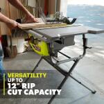 RYOBI 15 Amp 10 Inch Compact Portable Corded Jobsite Table Saw with Folding Stand