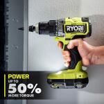 Ryobi ONE+ HP 18V Brushless Cordless 1/2-Inch Drill/Driver Kit featuring (2) 2.0 Ah HIGH PERFORMANCE Batteries, a Charger, and a Bag