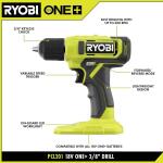 Ryobi ONE+ 18V Cordless 3/8-Inch Drill/Driver Kit, including a 1.5 Ah Battery and Charger