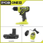 Ryobi ONE+ 18V Cordless 3/8-Inch Drill/Driver Kit, including a 1.5 Ah Battery and Charger