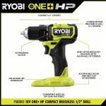 RYOBI ONE+ HP 18V Brushless Cordless Compact 1/2in. Drill/Driver Kit with (2) 1.5 Ah Batteries and Charger (PSBDD02K2)