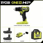 RYOBI ONE+ HP 18V Brushless Cordless Compact 1/2in. Drill/Driver Kit with (2) 1.5 Ah Batteries and Charger (PSBDD02K2)