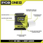 RYOBIONE+ 18V Cordless 1/4 Sheet Sander (Tool Only) (PCL401B)