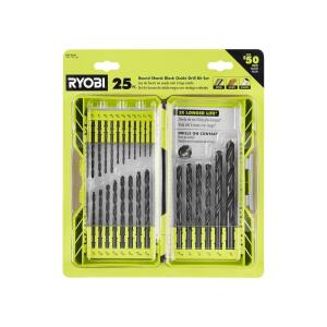 RYOBI(25-Piece) Black Oxide Round Shank Twist Drill Bit Set 