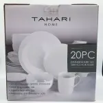 Tahari Home 20-Piece White Ceramic Stoneware