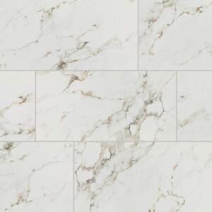 Daltile Maisto Safari Calacatta 24 in. x 48 in. Polished Porcelain Marble Look Floor and Wall Tile (15.5 sq. ft./case) (MA50RCT2448PLHD)