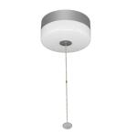 Commercial Electric 7 in. Spin Light Pull Chain LED Flush Mount Ceiling LightSatin Nickel Accent, 11.5W, Soft White 3000K E26 Base Installation (565901110)