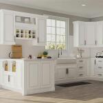 Hampton Bay Hampton 36 in. W x 24 in. D x 34.5 in. H Satin White Assembled Sink Base Kitchen Cabinet