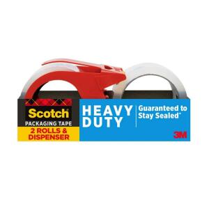 Scotch1.88 in. x 54.6 yds. Heavy Duty Shipping Packaging Tape with Dispenser (2-Pack) (3850-2-1RD-DC)