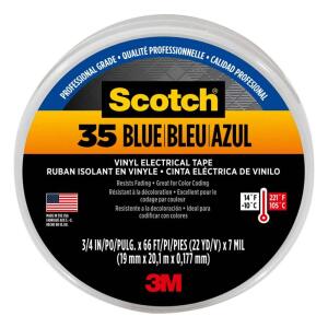 Scotch3/4 in. x 66 ft. x 0.007 in. #35 Electrical Tape, Blue (10836-DL-10)