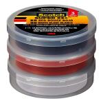 Scotch3/4 in. x 66 ft. Vinyl Electrical Tape, Black/Red and White (3-Pack) (6132-10828/6)