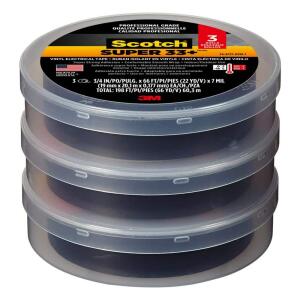 ScotchSuper 33+ 3/4 in. x 66 ft. Vinyl Electrical Tape, Black (3-Pack) (6132-BA-3PK-6)