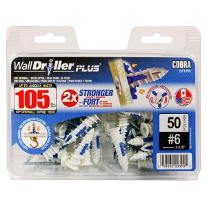 Walldriller Plus #6 x 1-1/2 in. Nylon Self Drilling with Screw Phillips Head 105lbs. Hollow Wall Anchor (50-pack) (071PK)