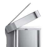 simplehuman Brushed Stainless Steel 45 Liter Rectangular Step Trash Can with Grey Plastic Lid (CW2080)