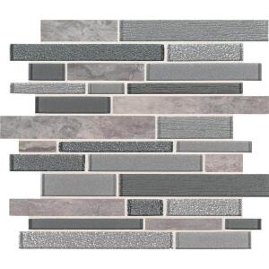 MSISmoky Alps Interlocking 12 in. x 15 in. x 8mm Mixed Glass Stone Mesh-Mounted Mosaic Tile (0.97 sq. ft./Each) (GLSPIL-SMOALP8M)