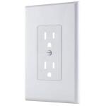 Commercial Electric1-Gang Duplex Midway/Maxi Sized Cover-up Plastic Wall Plate, White (Smooth Finish) - PPCW-R