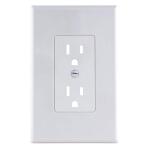 Commercial Electric1-Gang Duplex Midway/Maxi Sized Cover-up Plastic Wall Plate, White (Smooth Finish) - PPCW-R