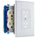 Commercial Electric1-Gang Duplex Midway/Maxi Sized Cover-up Plastic Wall Plate, White (Smooth Finish) - PPCW-R