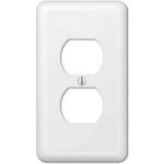 Hampton BayDeclan 1-Gang Smooth White Duplex Outlet Metal Wall Plate (1-Pack) - BPMSPW-D