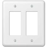 Hampton BayDeclan 2-Gang Smooth White Rocker Metal Steel Wall Plate (BPMSPW-RR)