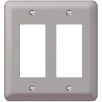 Hampton BayDeclan 2-Gang Pewter Rocker Smooth Steel Metal Wall Plate (BPMSPP-RR)