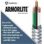 Southwire Armorlite Cable 100 ft. 12-Gauge/2-Gauge Solid CU MC (Metal Clad)